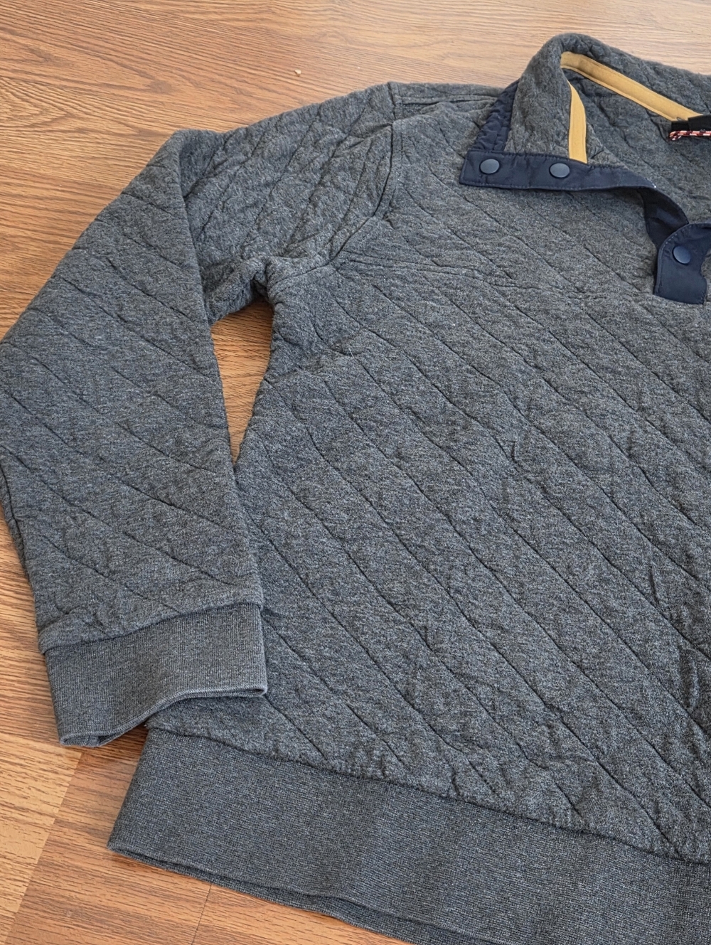 Patagonia Mens M Gray Quilted Snap-T Pullover Organic Cotton Outdoor Sweater - Picture 2 of 12
